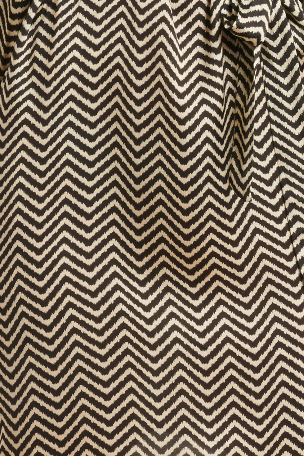 25049  Zigzag Print Top Met Kraag3/4 Puff Mouwen | Off White - Black - Image 8