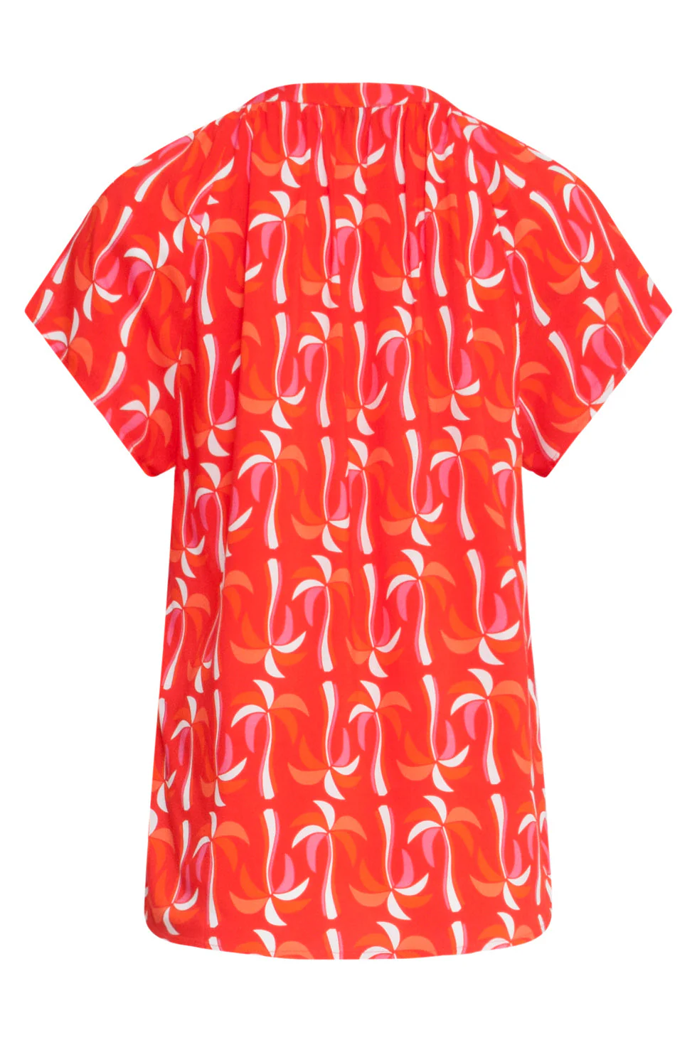 25055 Top Met V-Halspalmprint | Red - Muticolour - Image 7