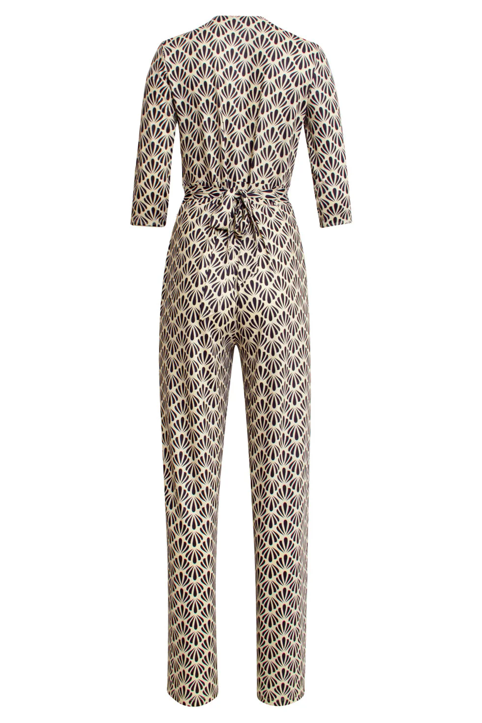 25061 E Jumpsuit Met Schelpenprint | Off White - Black - Image 7
