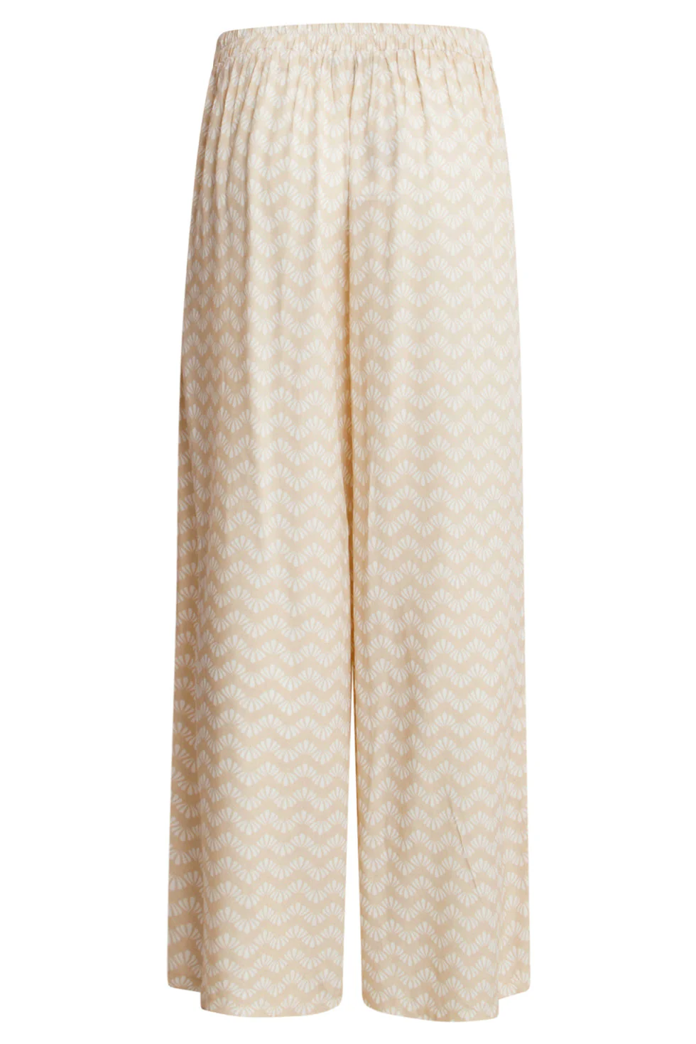 25064 Wijde Broek Met Schelp Zigzagprint | Sand - White - Image 7