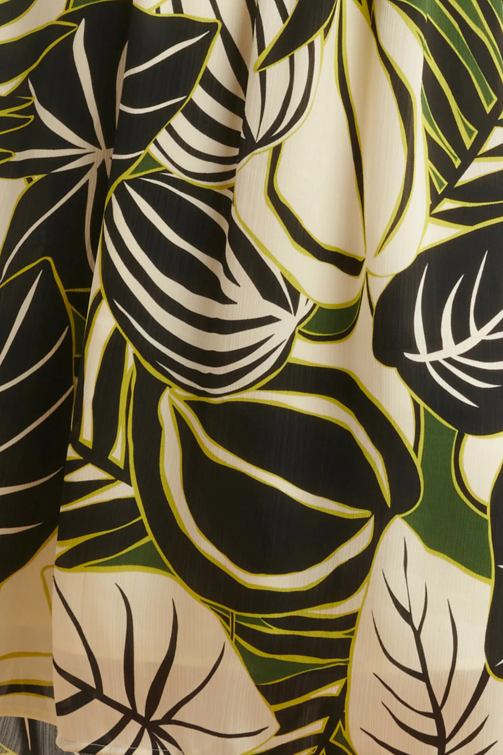 25070 Leaf Print Chiffon Midi Jurk | Green - Muticolour - Image 8