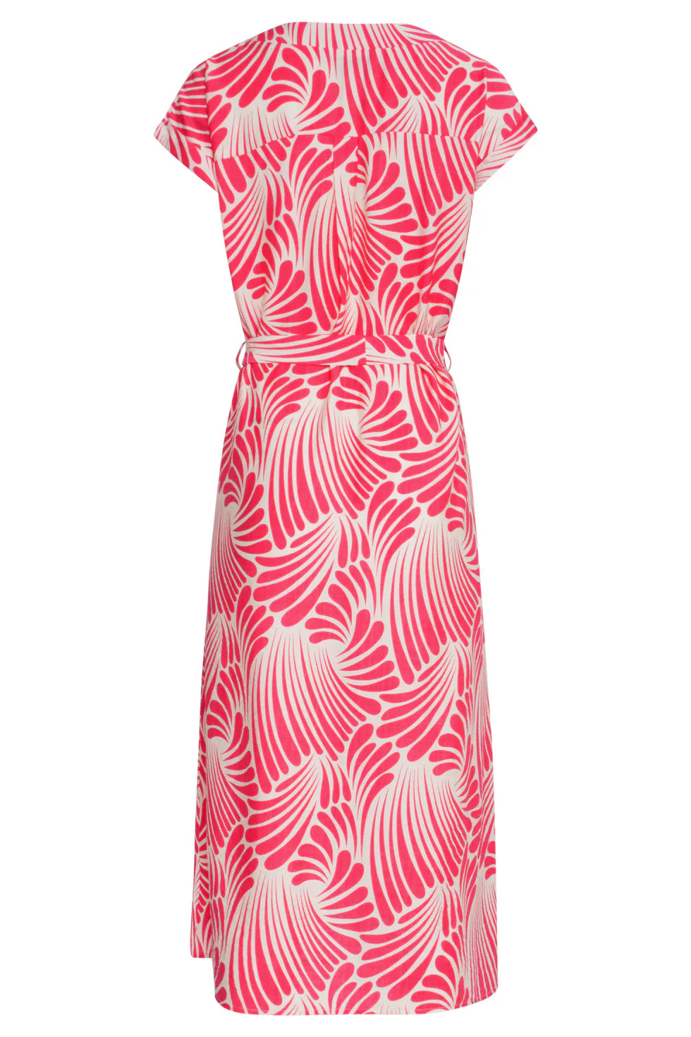 25072 Midi Jurk Met Grafische Print | Pink - White - Image 7