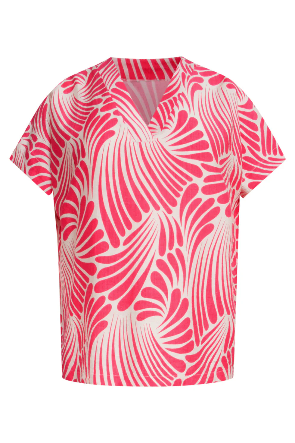 25073 Top Met Grafisch Print | Pink - White - Image 2
