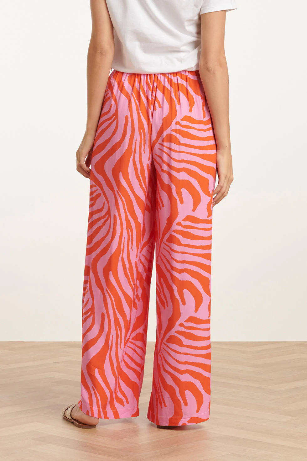 25087 Wide Pants Met Dierenprint | Pink - Orange - Image 6