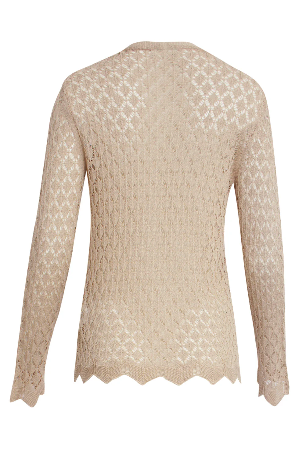 25095 Crochet Gebreide Cardigan | Sand - Image 7
