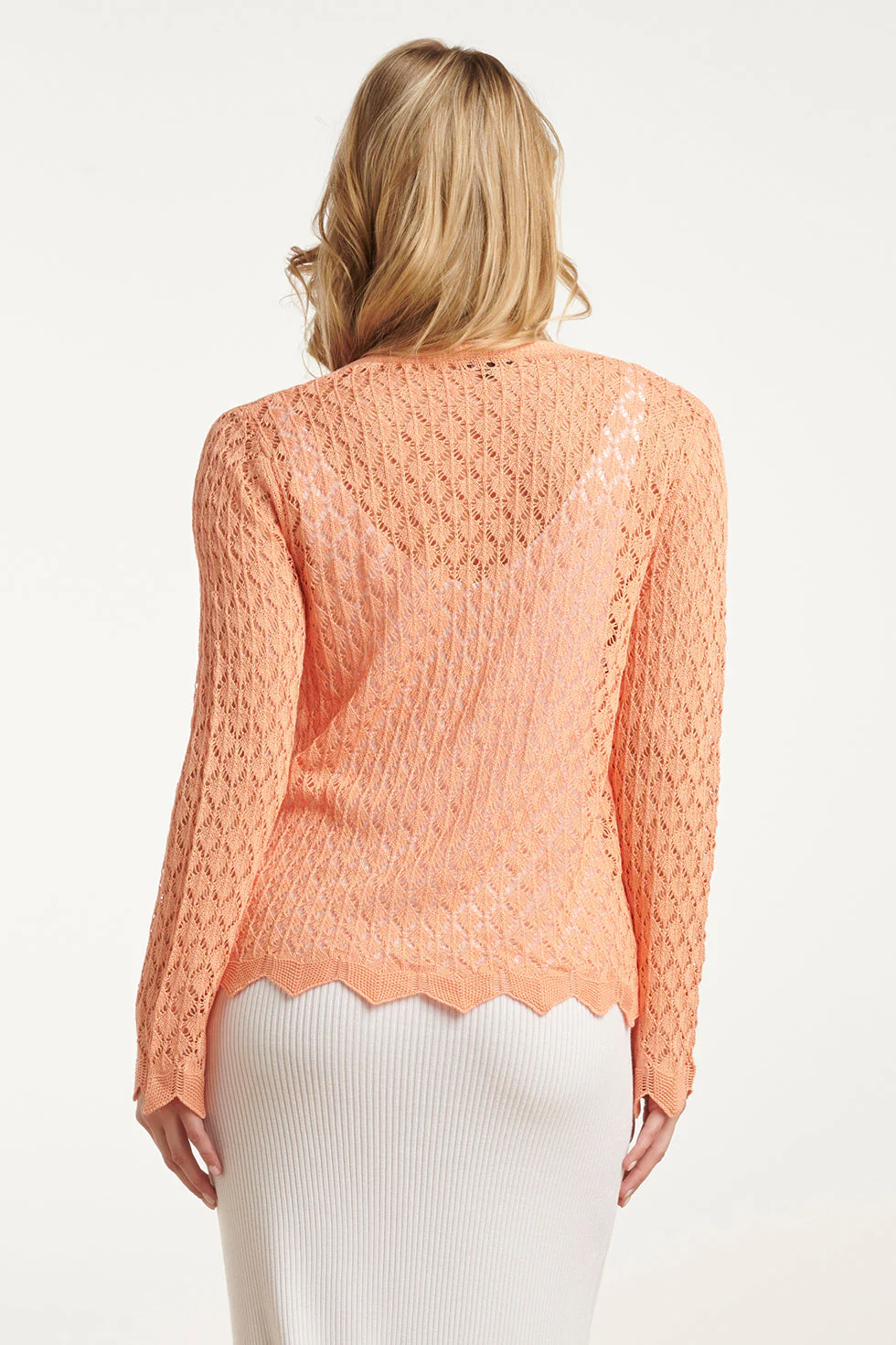 25095 Perzische Crochet Gebreide Cardigan | Peach - Image 6