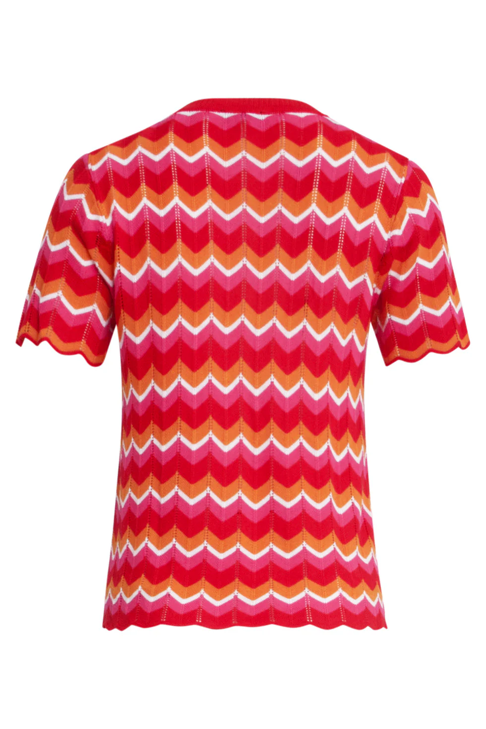 25097 Multicoloured Zigzag Knitted Top | Red - Muticolour - Image 7