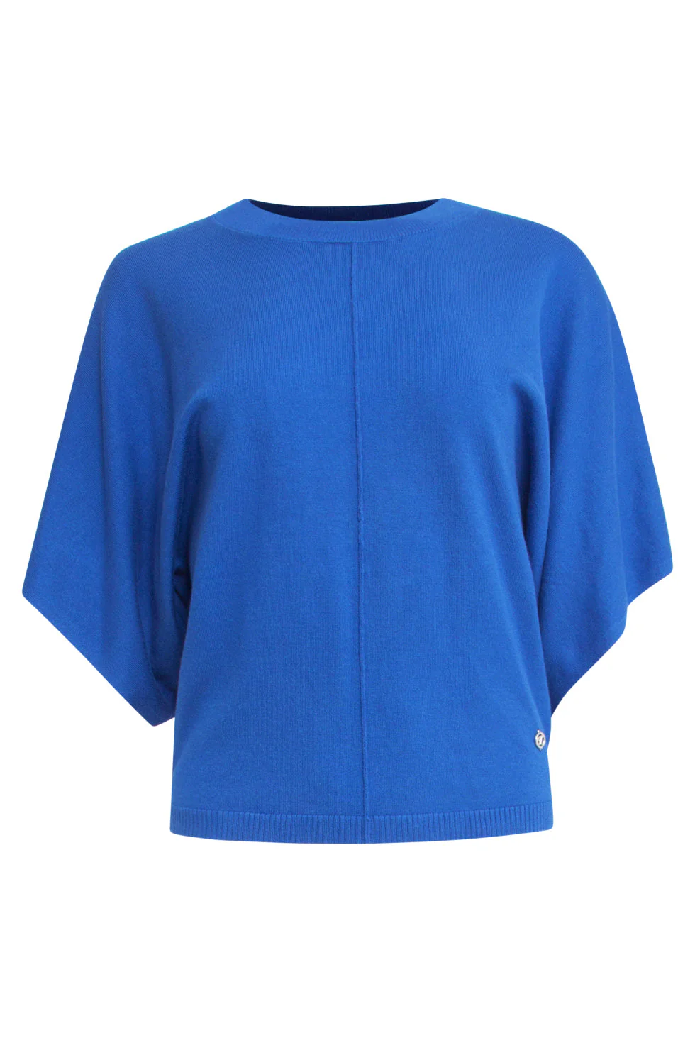 25103 Cobalt  Losse Gebreide Top Met 3/4 Kimono Mouwen | Cobalt - Image 2