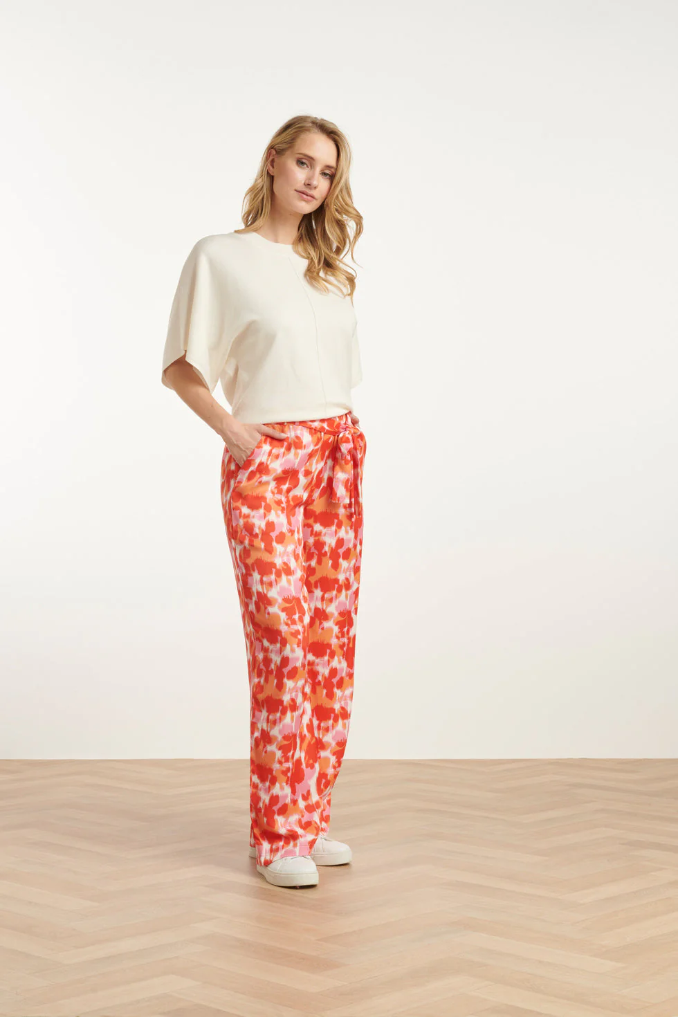 25103 Loose Knitted Top Met 3/4 Kimono Mouwen | Off White - Image 4