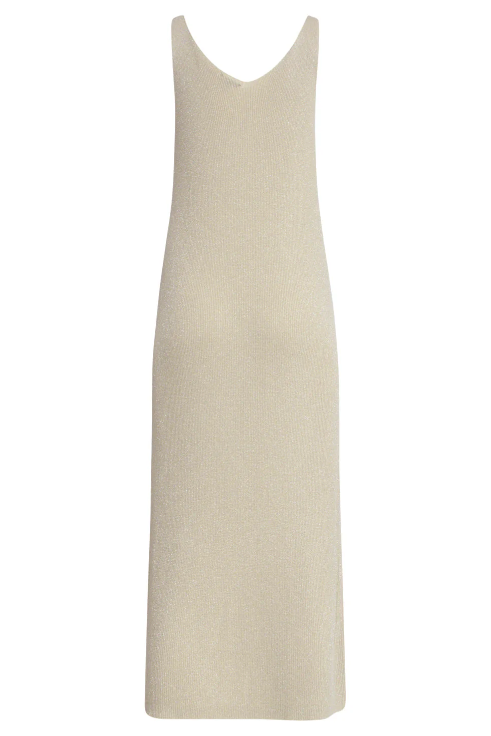 25106 Lurex Gebreide Strappy Midi-Jurk | Sand - Image 7