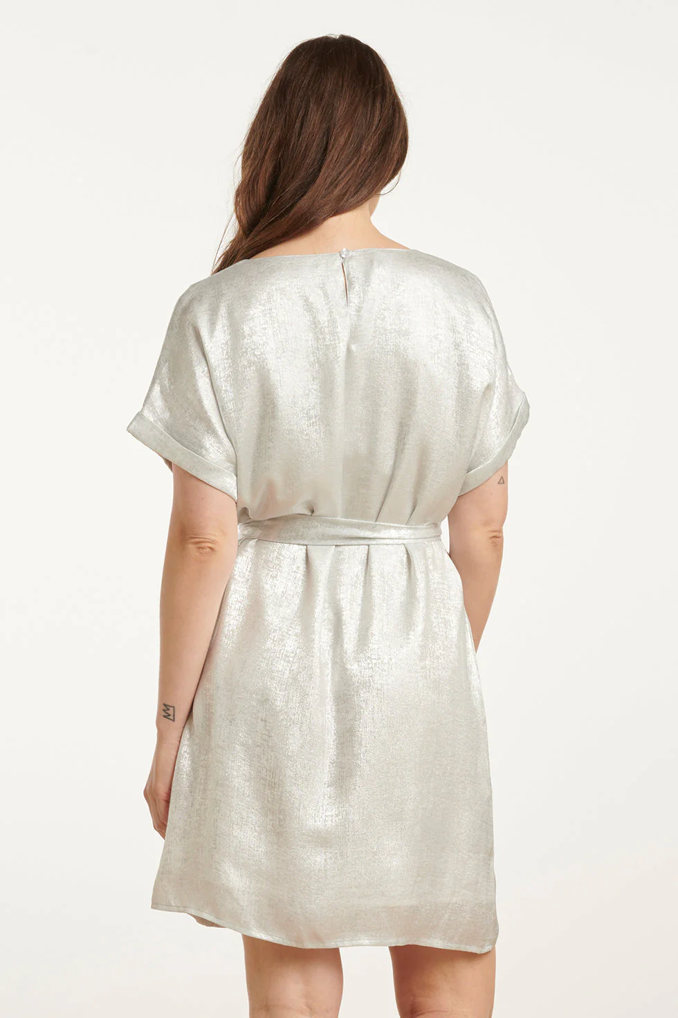 25111 Metallic Zomerjurk | Silver - Image 6