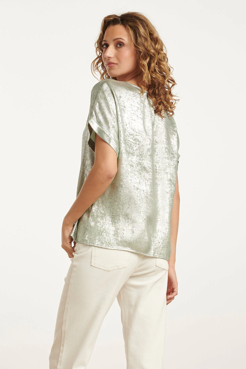 25112 Licht Metallic Top | Soft Green - Image 6