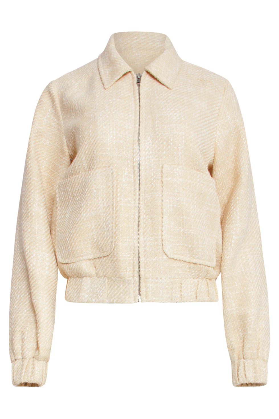 25113 Zomerse Tweed Jas | Sand - Image 2