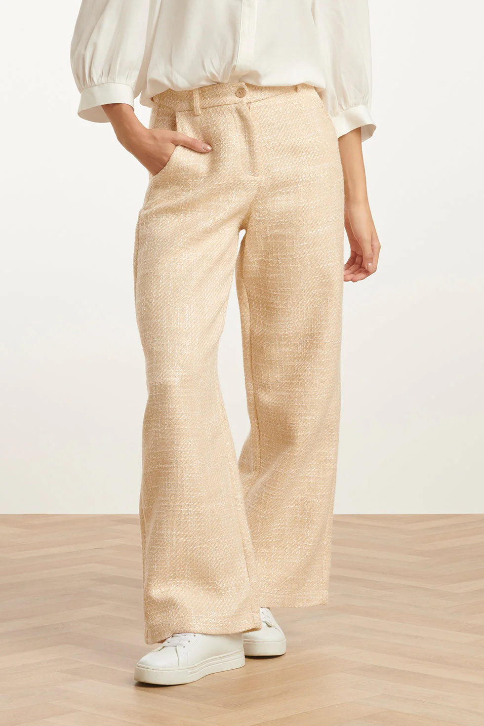 25114 Tweed Zomerbroek | Sand - Image 3