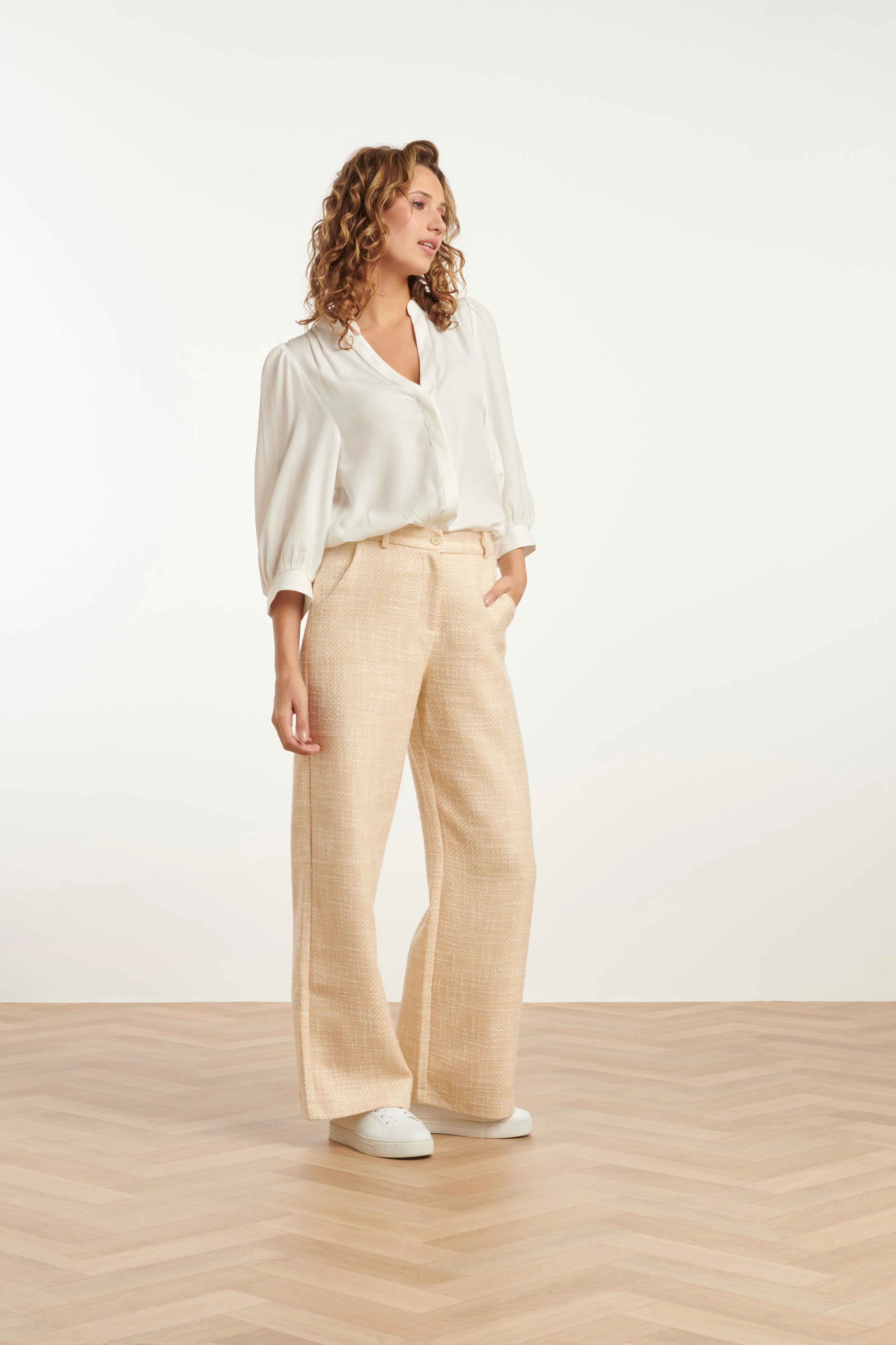25114 Tweed Zomerbroek | Sand - Image 4