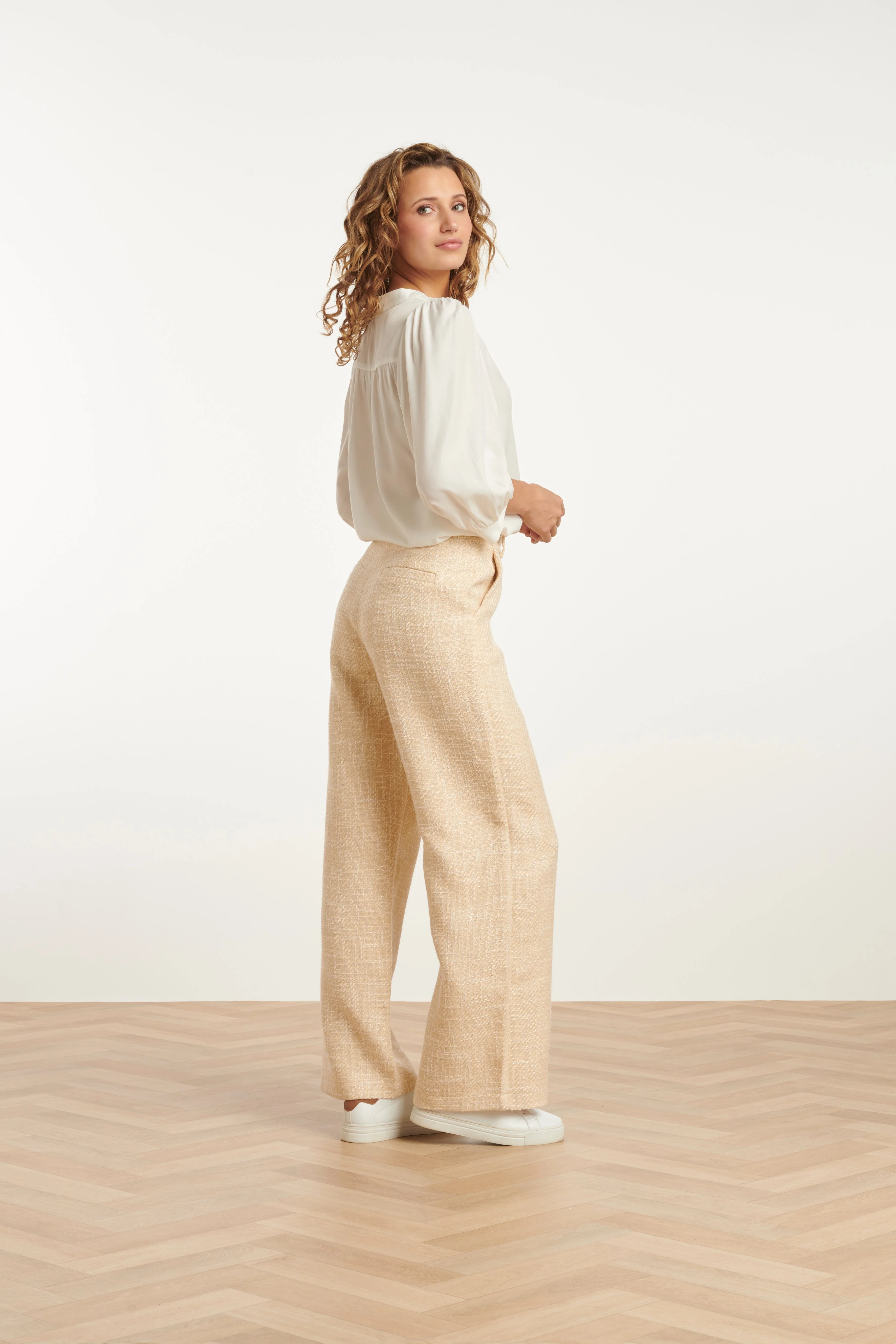 25114 Tweed Zomerbroek | Sand - Image 5
