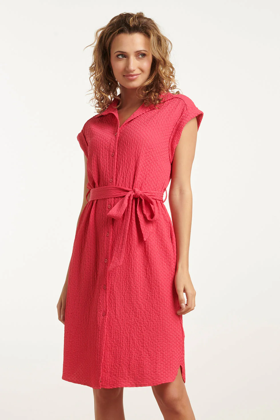 25118 Crinkle Shirtjurk | Pink
