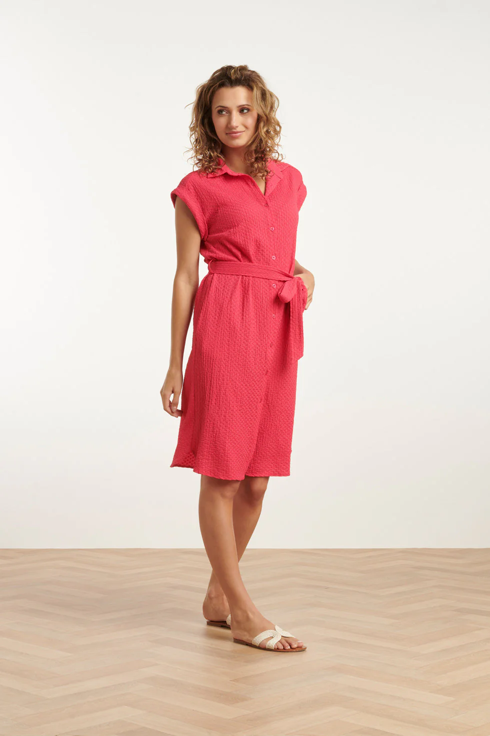 25118 Crinkle Shirtjurk | Pink - Image 4