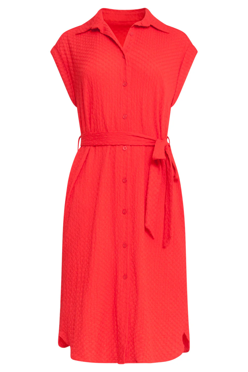 25118 Stretchy Crinkle Shirtjurk | Red - Image 2