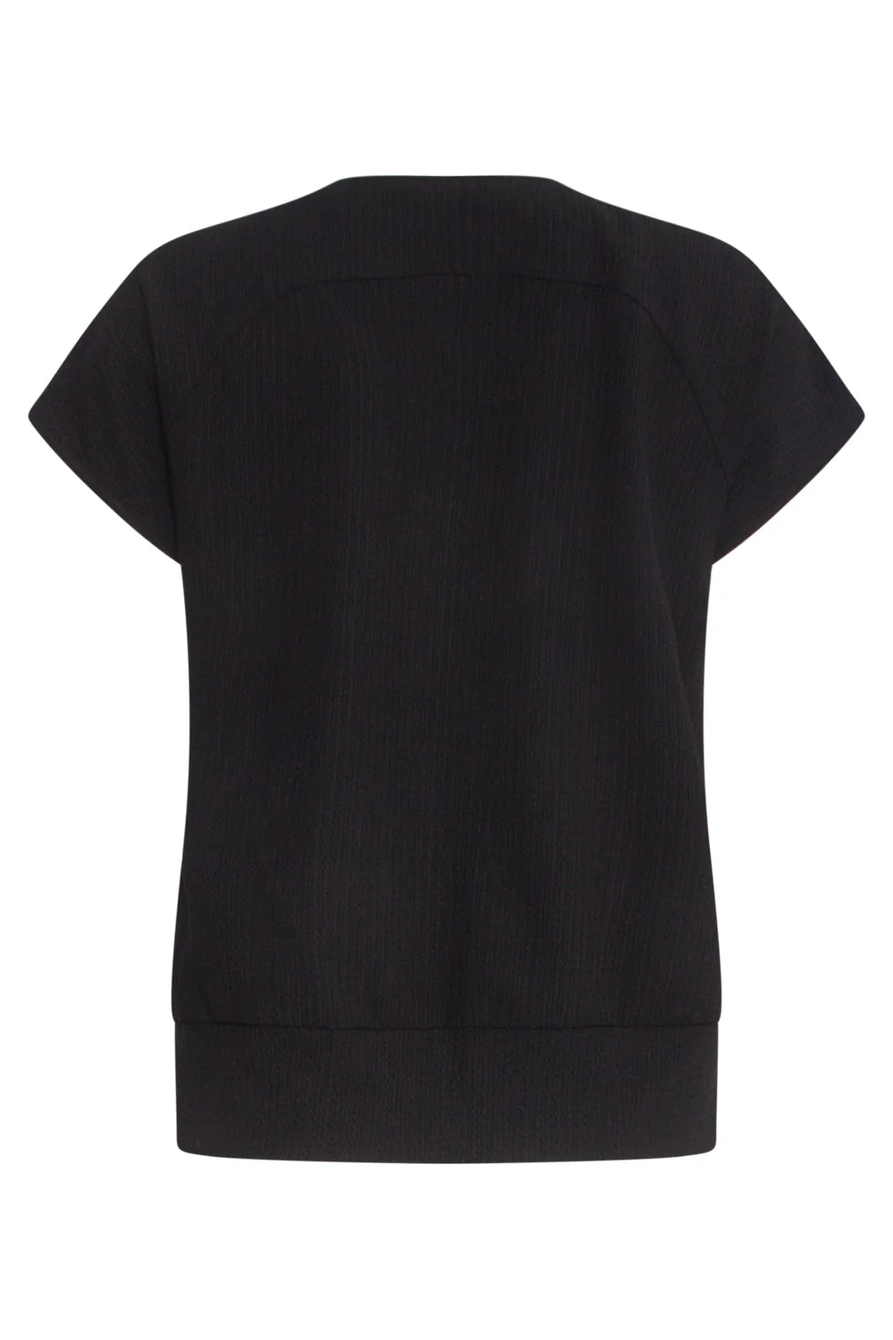25120  Stretchy Crinkle Top Met V-Hals | Black - Image 7
