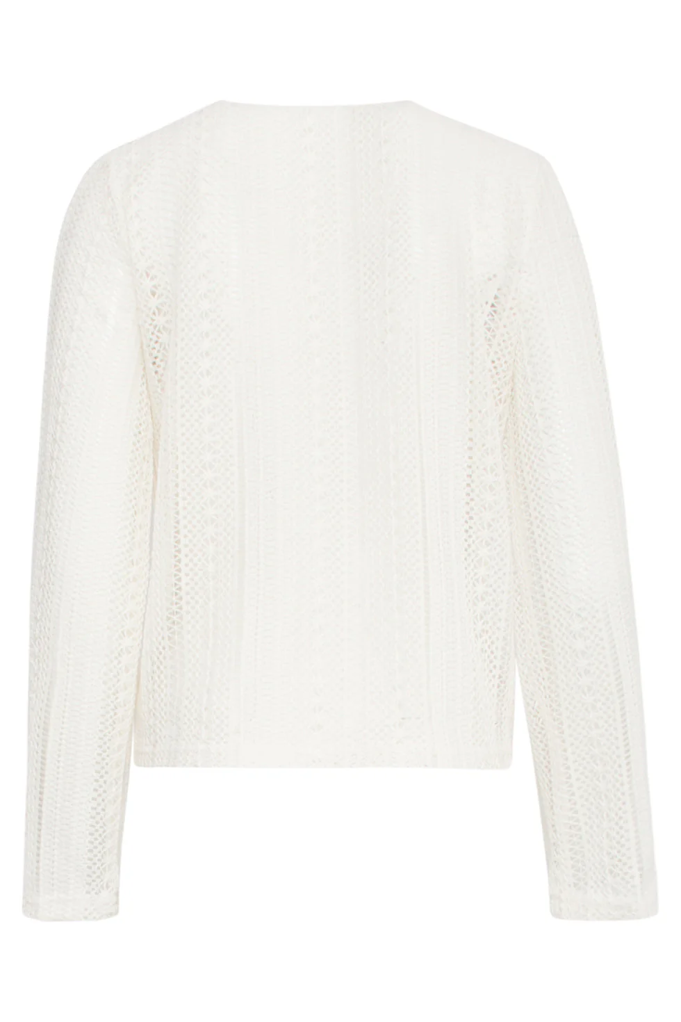 25121 Lace Cardigan Met Striksluiting | Off White - Image 7