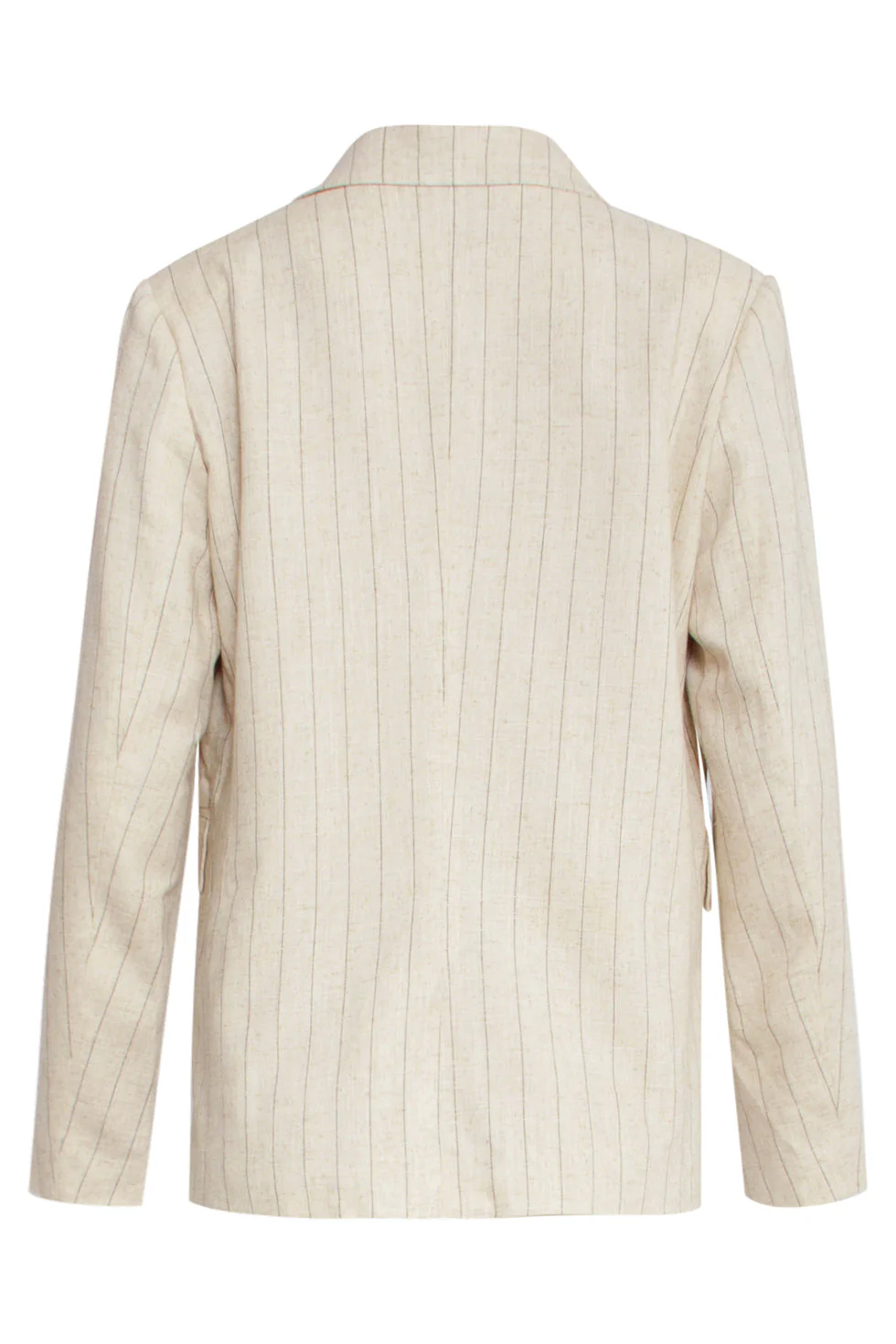 25126 Pinstriped Linen Blazer | Sand - Black - Image 7