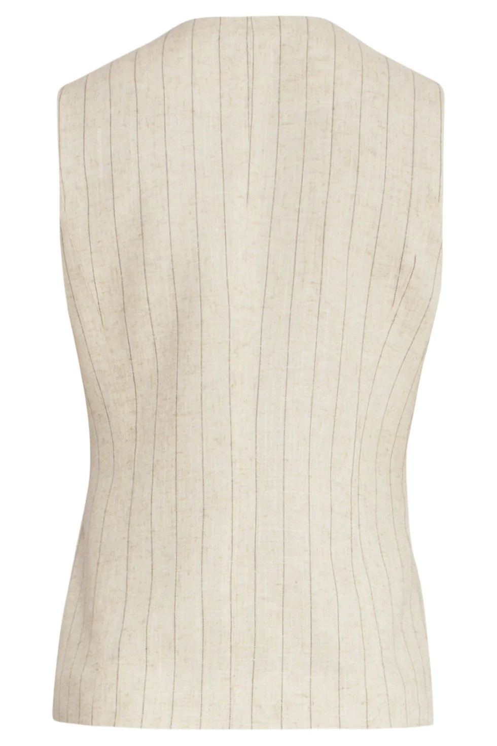 25128  Linnen Waistcoat | Sand - Black - Image 7