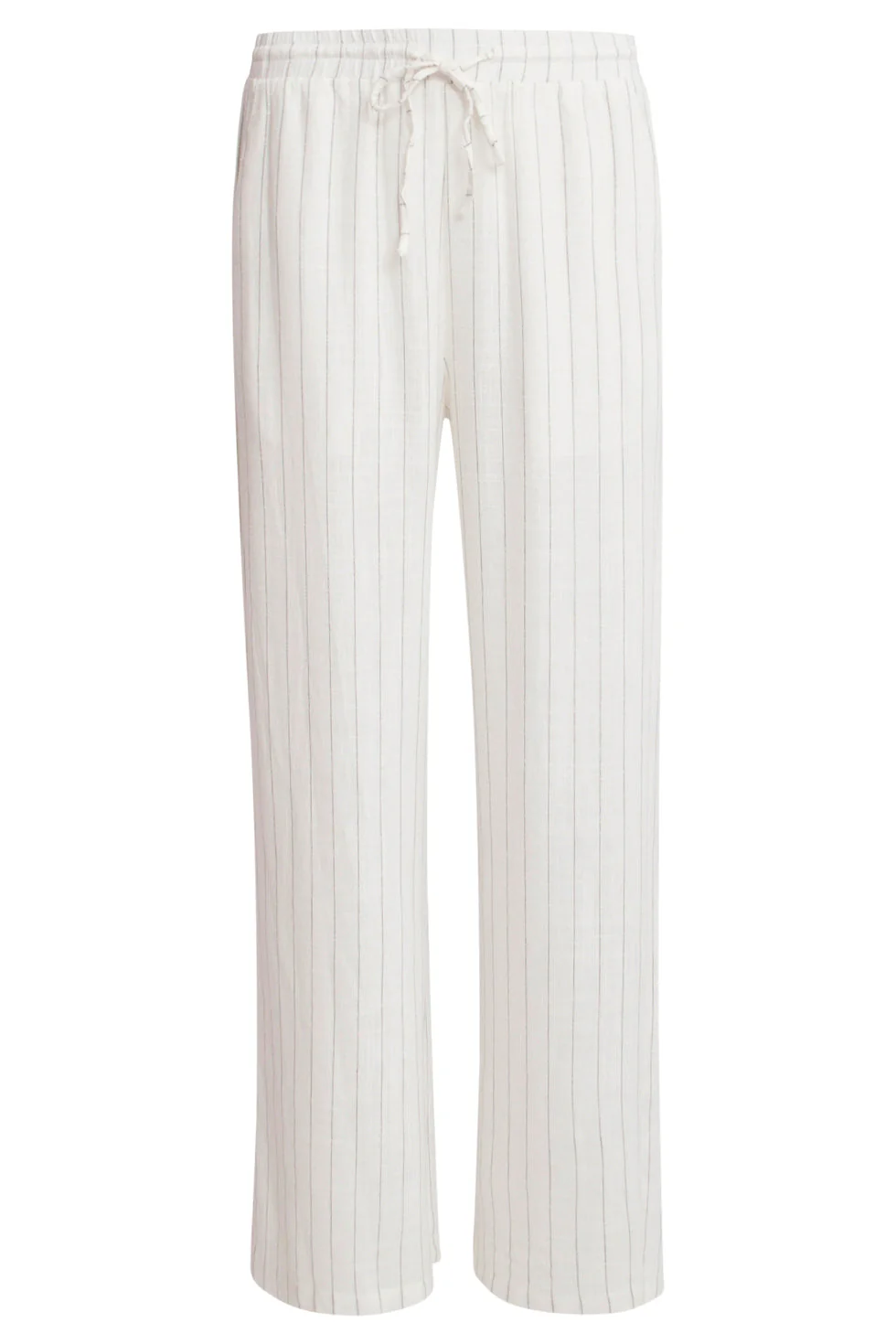 25131 Te Pinstripe Linnen Broek | White - Black - Image 6