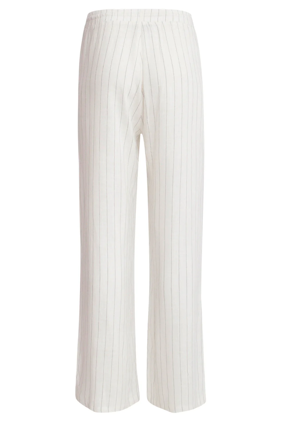 25131 Te Pinstripe Linnen Broek | White - Black - Image 7