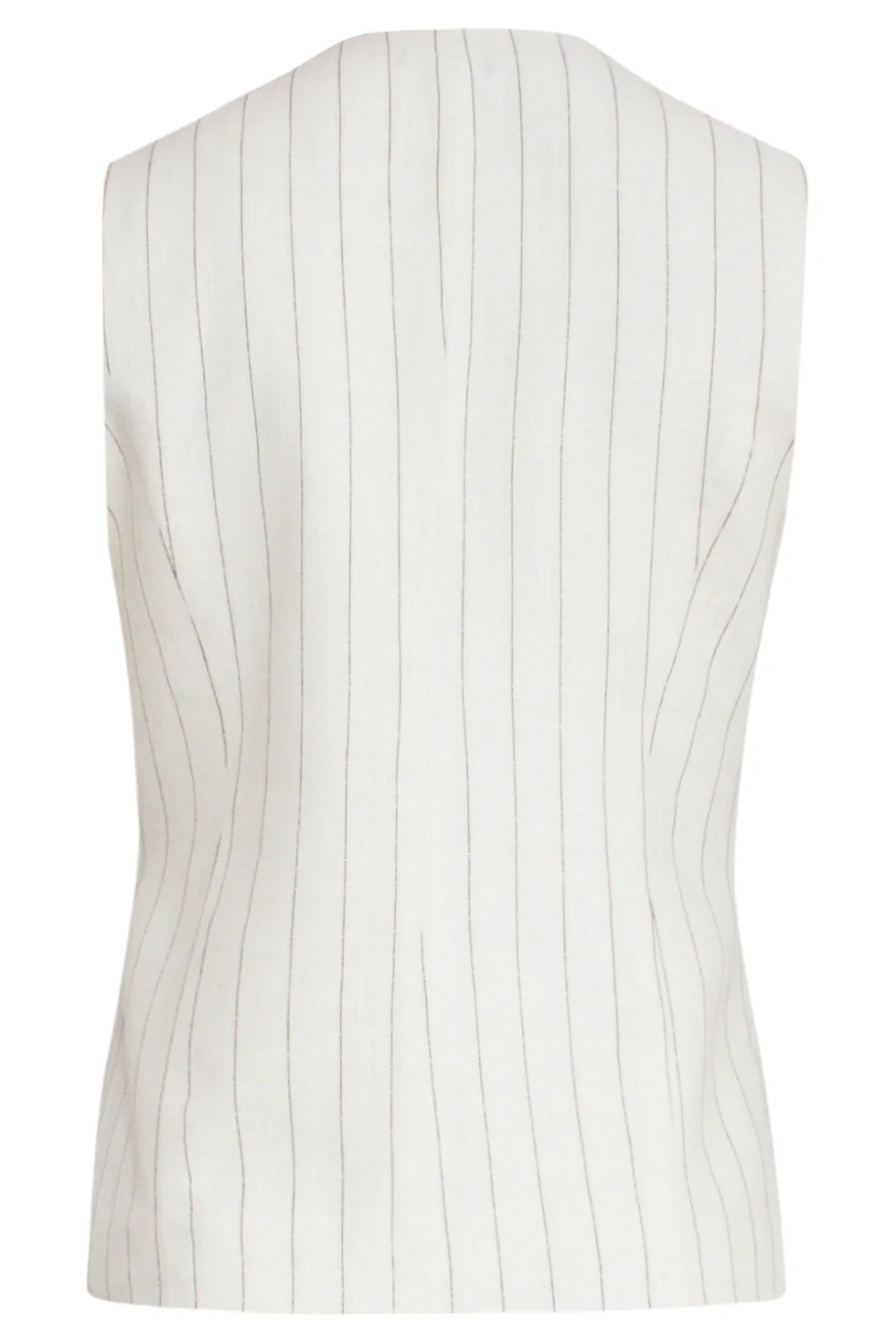 25132 Te Linnen Waistcoat | White - Black - Image 7