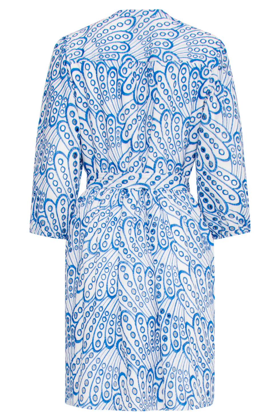 25135 Cobalt Brie Anglaise Jurk | Cobalt - White - Image 7