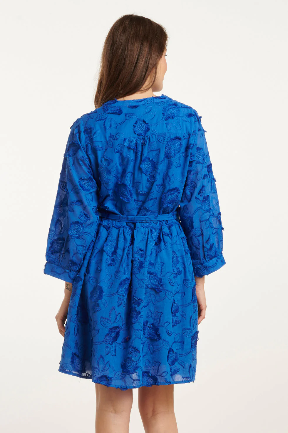 25137 Cobalt  3d Bloemen Jurk | Cobalt - Image 6