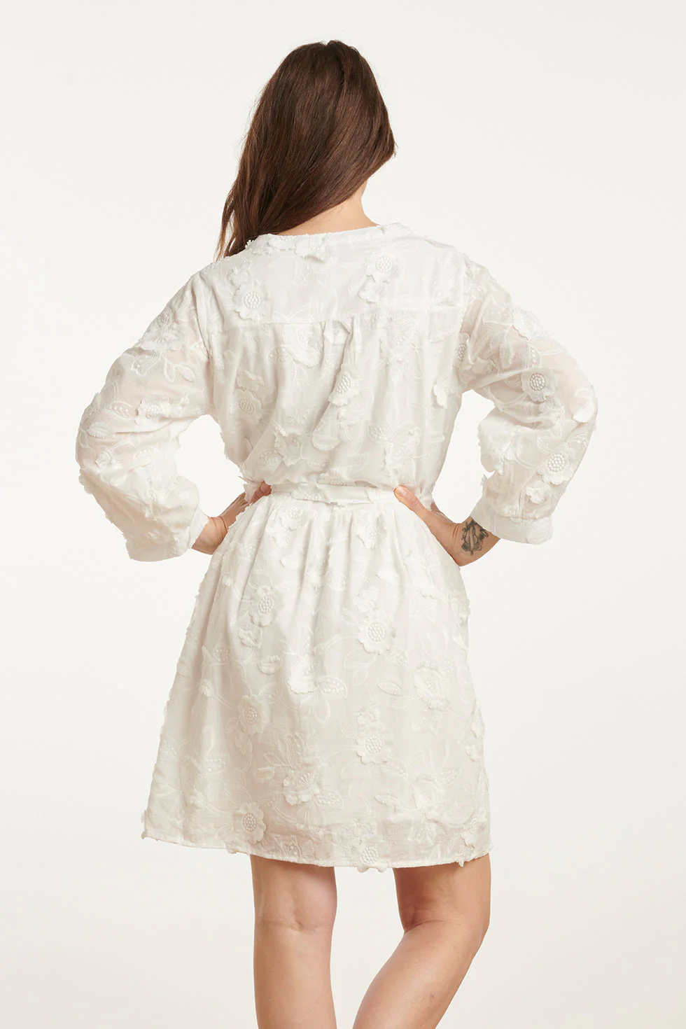25137 Te 3d Bloemenjurk | White - Image 6
