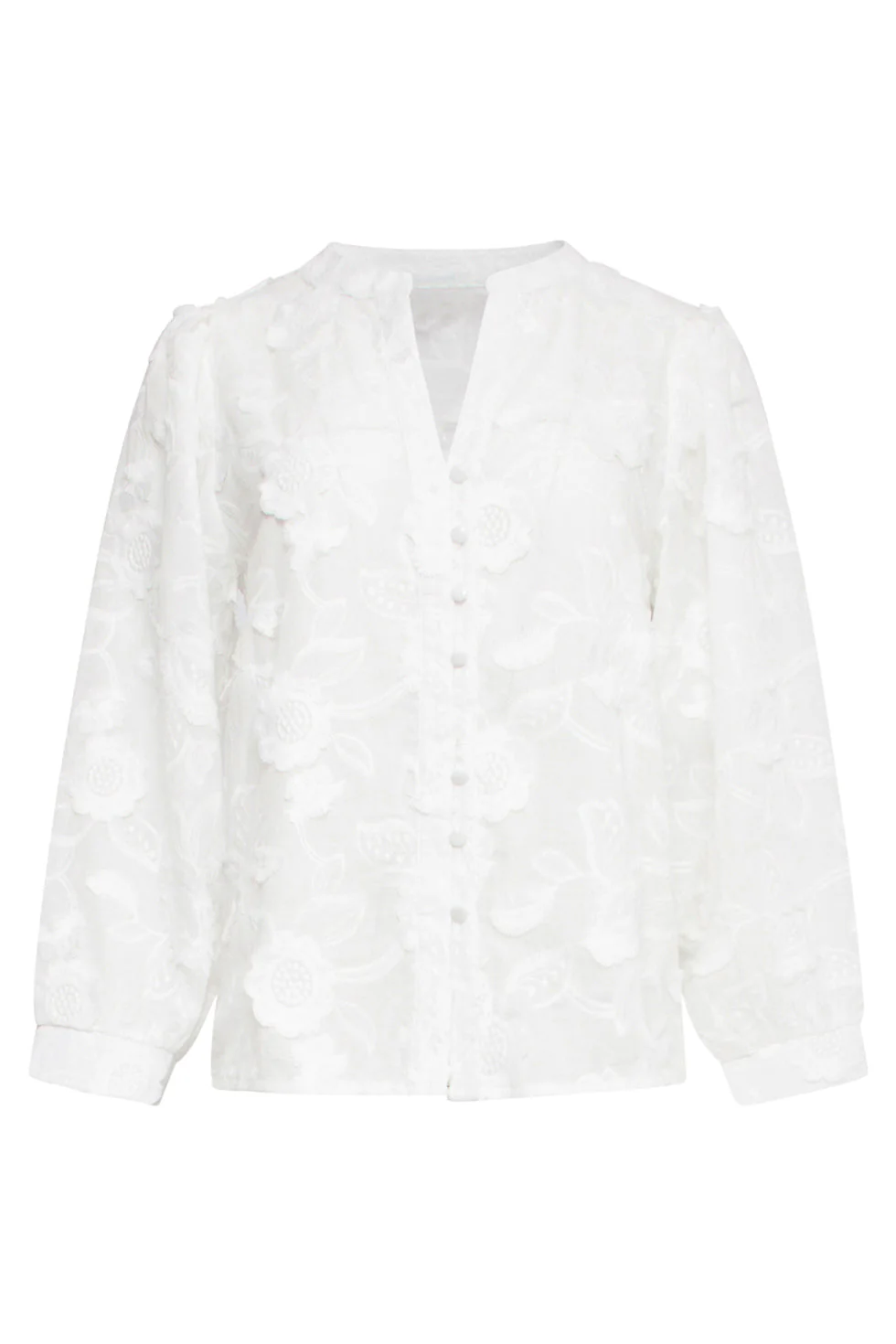 25138 Te 3d Bloemenblouse | White - Image 2