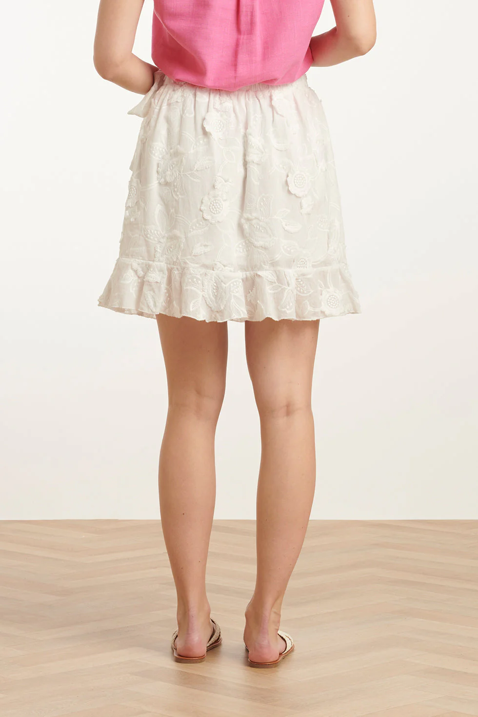 25139 Te 3d Bloemen Rok | White - Image 6