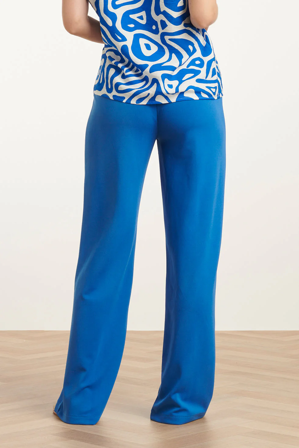25140 Cobalt  Wide Straight Leg Stretch Broek | Cobalt - Image 6