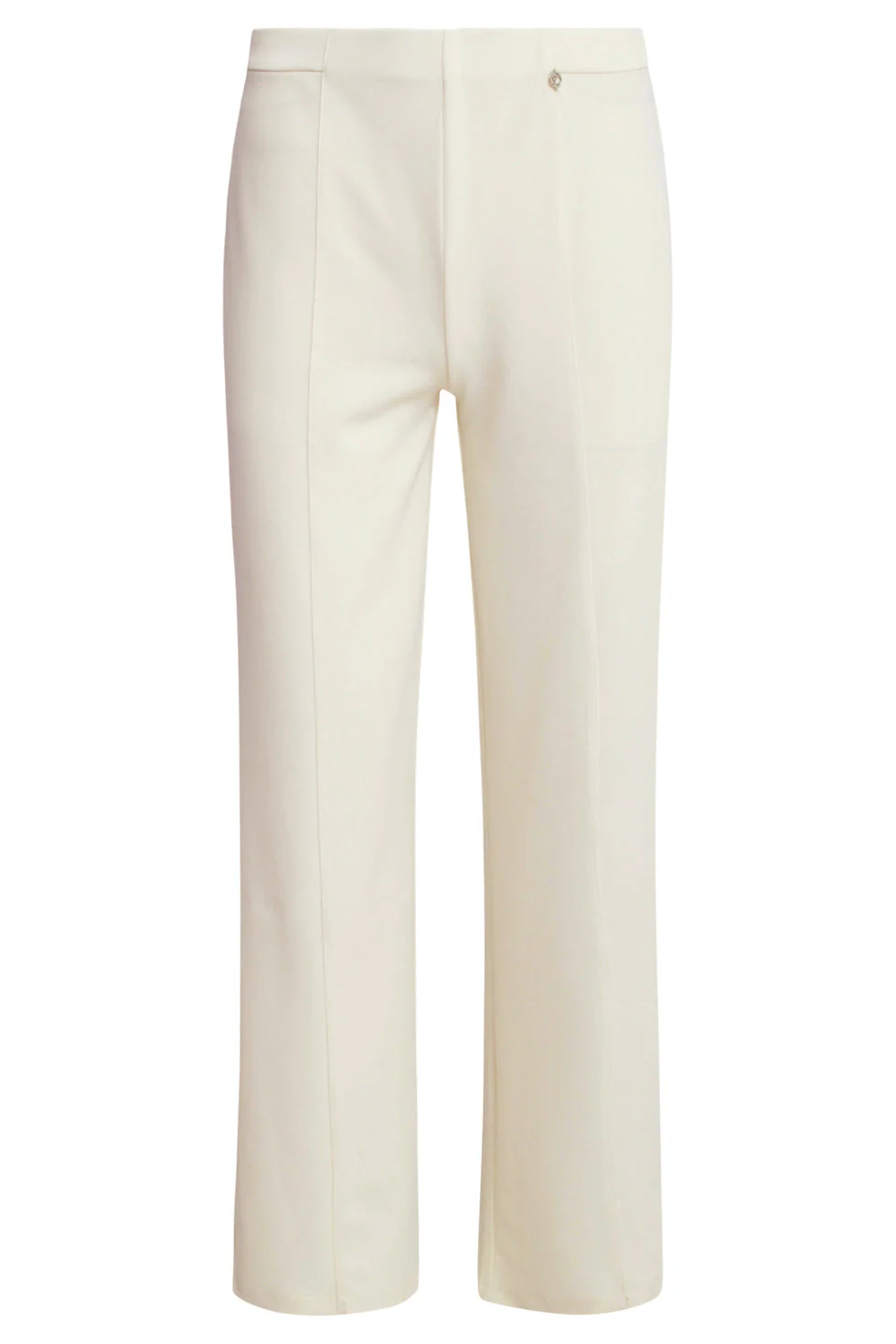 25140  Wide Straight Leg Stretch Broek | Off White - Image 2