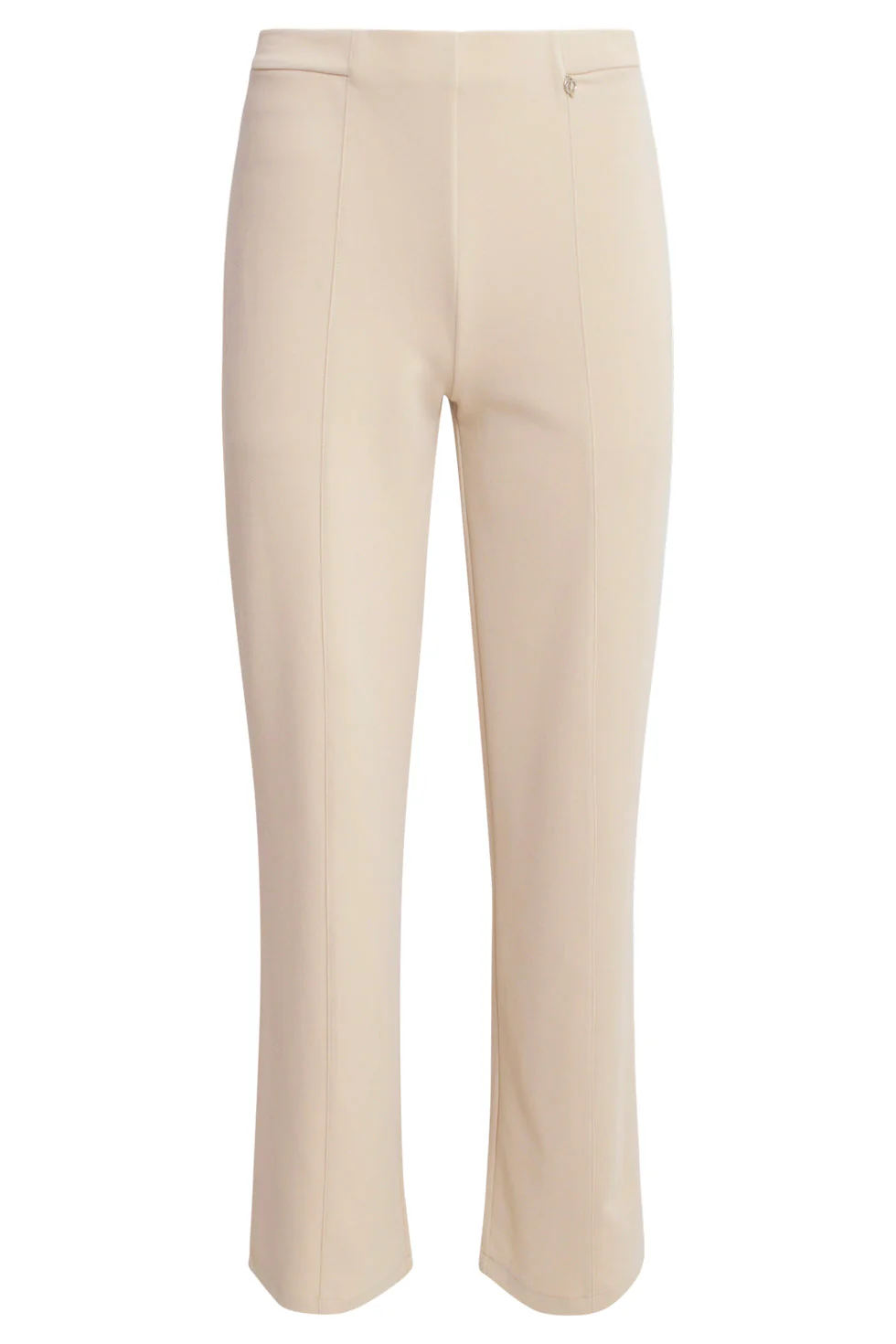 25140  Wide Straight Leg Stretch Broek | Sand - Image 2