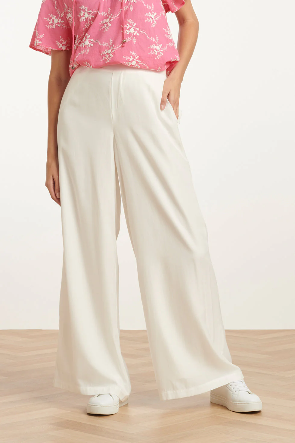 25141 Te Rayon Satin Broek | Off White - Image 3