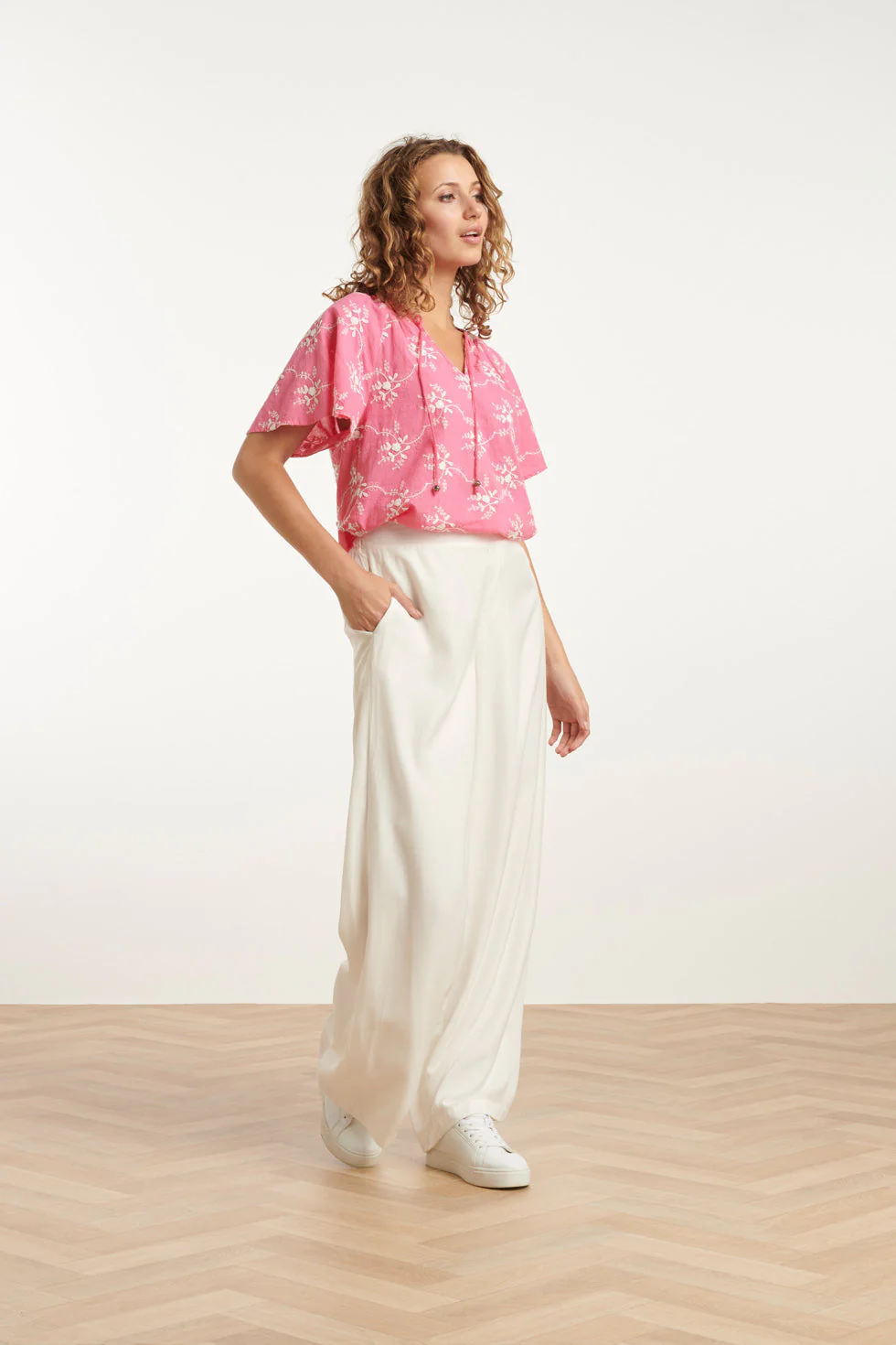 25141 Te Rayon Satin Broek | Off White - Image 4