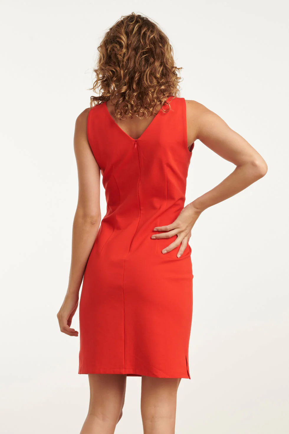 25145 Mouwloze Getailleerde Jurk | Red - Image 6