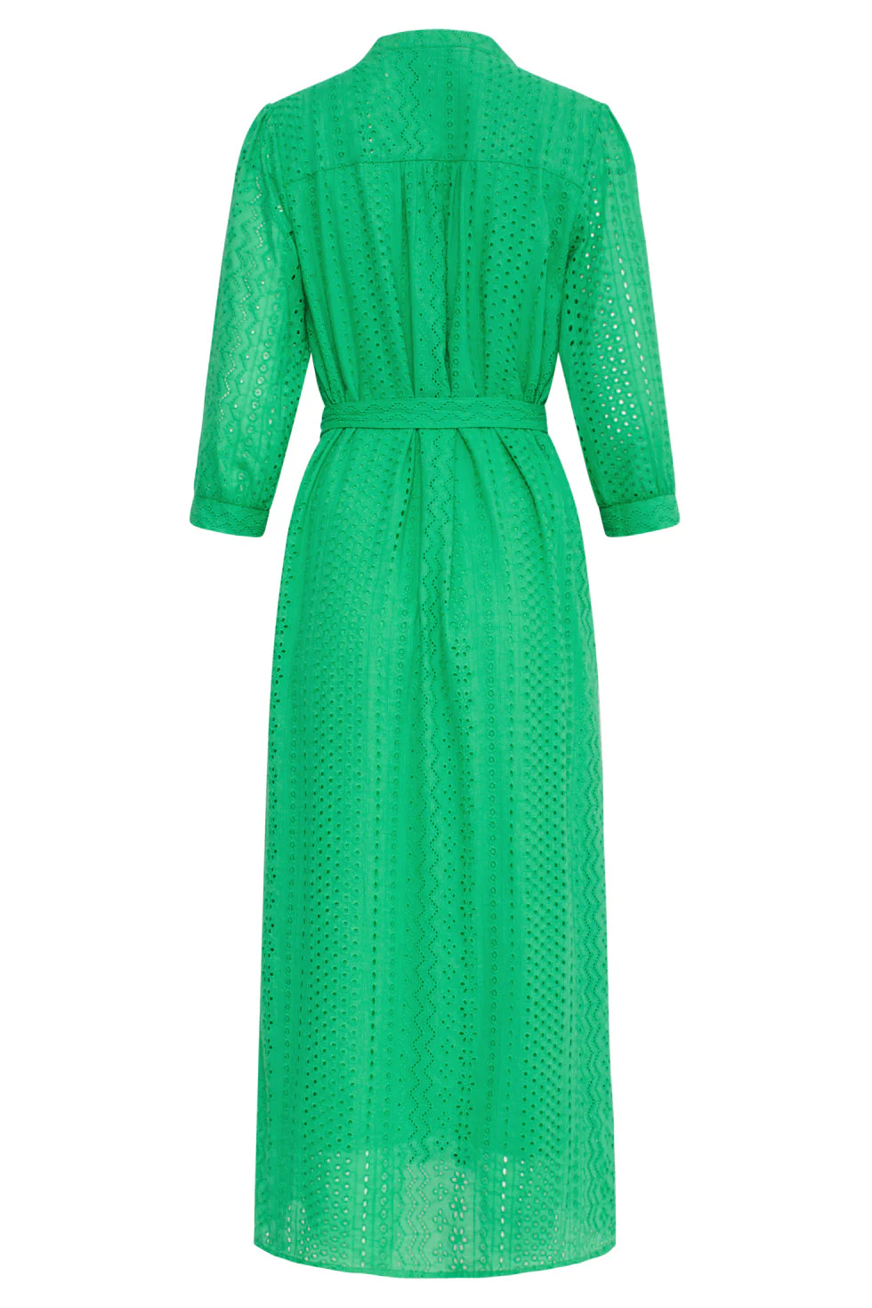 25146 Fel Midi Brie Anglaise Jurk Met Knoopsluiting | Green - Image 7