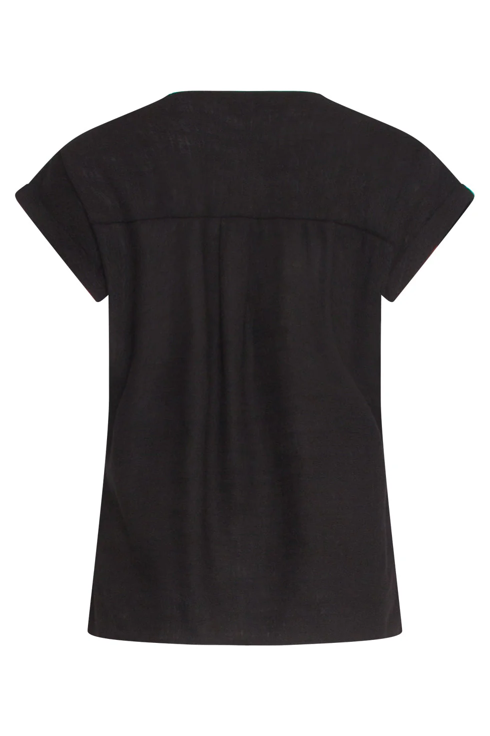 25148 E Linnen Top Met V-Hals | Black - Image 7