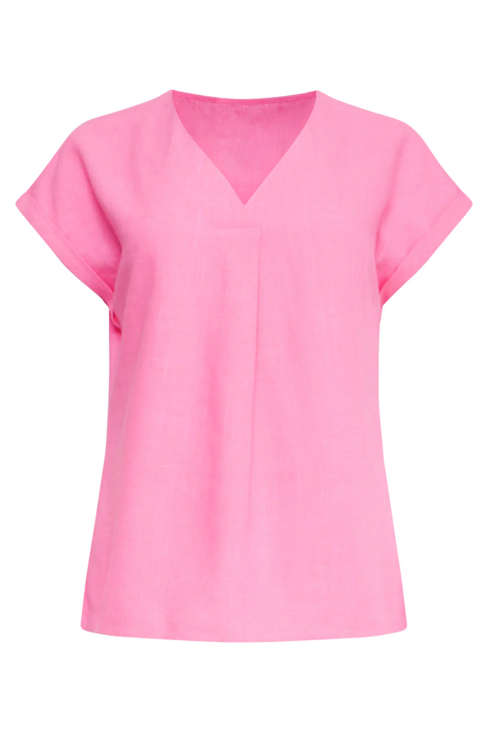 25148  Linnen Top Met V-Hals | Pink - Image 2