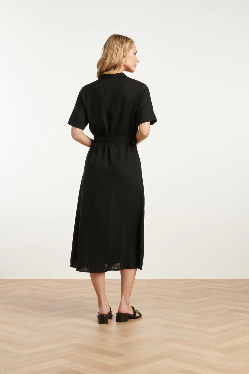 25150 E Linnen Shirtjurk | Black - Image 6