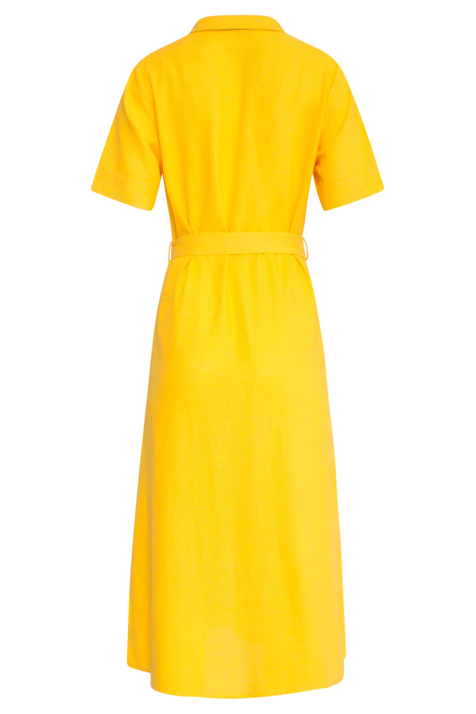 25150 Linnen Midi Shirtjurk | Yellow - Image 7