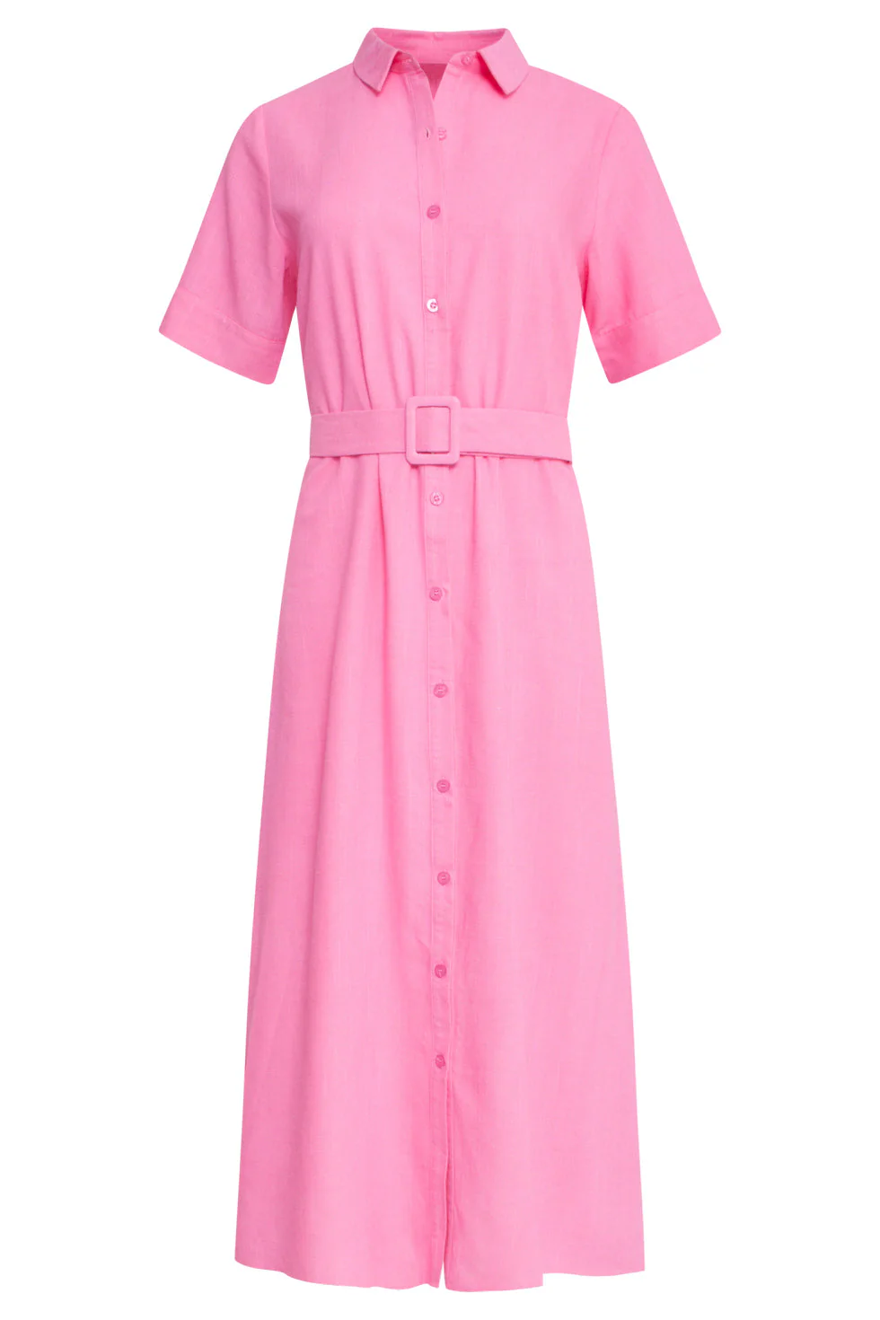 25150  Linnen Shirtjurk | Pink - Image 2