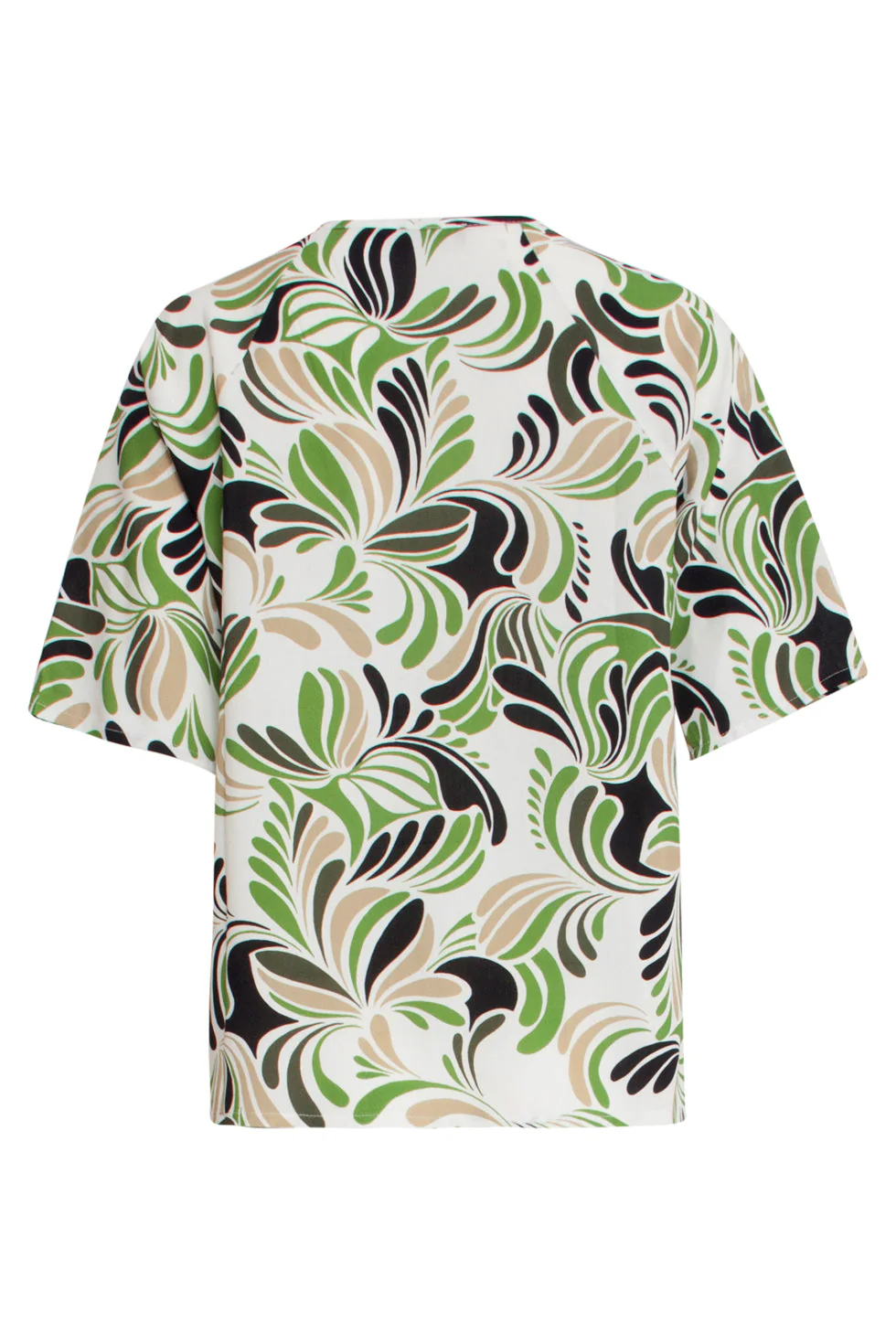 25154 Te Top Met Grafisch Print, Matcha | Sand - Light Green - Image 7