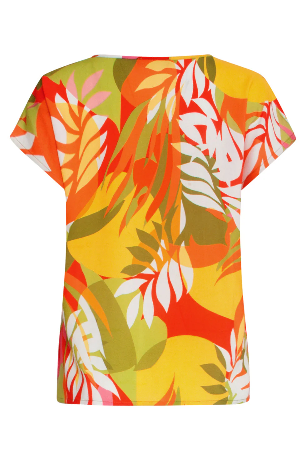 25156 Multicoloured Bladprint Top Met V-Hals | Muticolour - Image 7