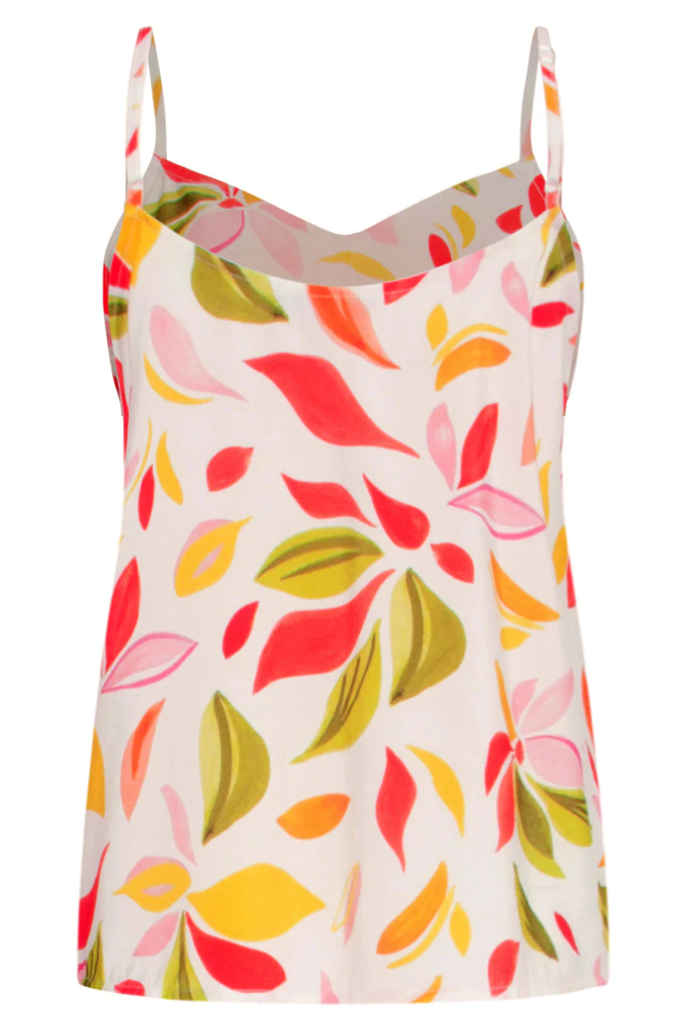 25158 Top Met Multi Bladerenprint | White - Muticolour - Image 7